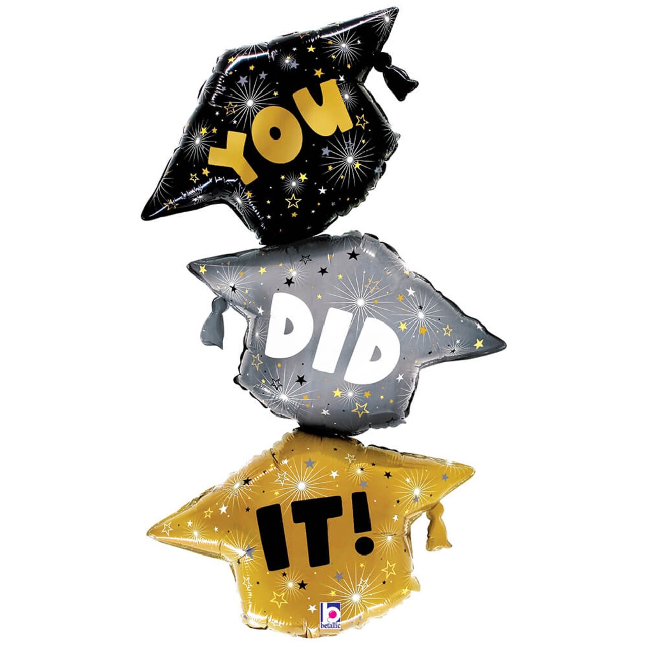Betallic 38 Inch Grad Cap Trio Balloon for Graduation Party Celebration and Decoration